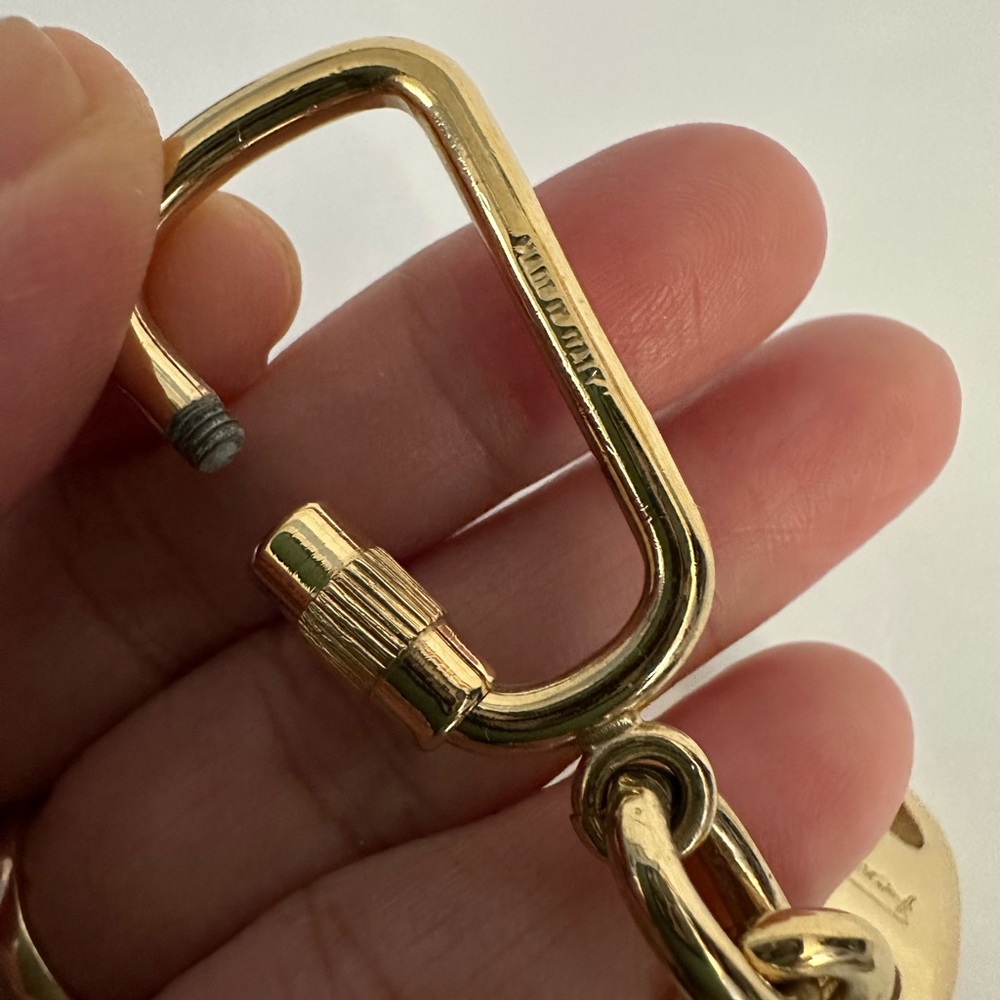 Salvatore Ferragamo Gold Tone Key Ring Bag Charm Vintage Made In Italy - Picture 7 of 9